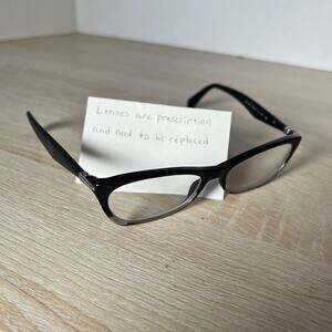 Prada VPR 15P ZYY-1O1 Eyeglasses Cat Eye Black Frames 53-16-135 Made in Italy